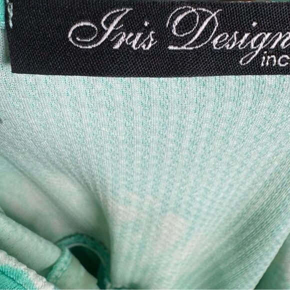 Mint green and white floral print backless halter dress size small - Picture 5 of 6